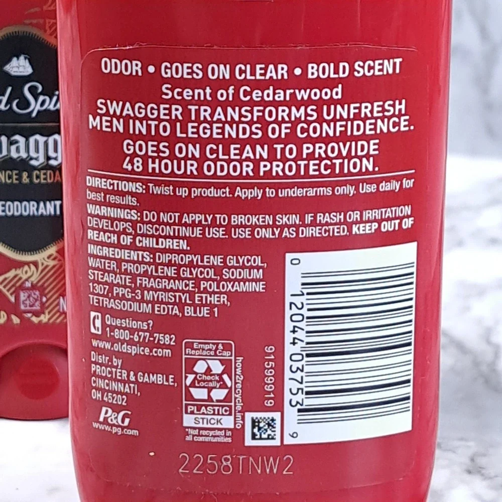 Old Spice Swagger Deodorant for Men, Aluminum Free, Pure‎ Sport (3.0 oz., 2Pack)